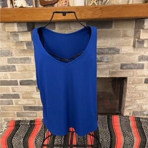 SHEIN Curve Royal Blue V-Neck Tank Top